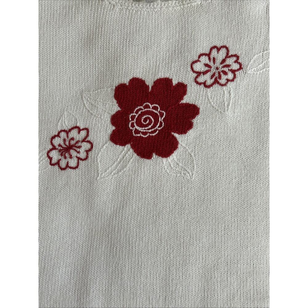 Christopher & Banks Women's L White Hand Embroidered Floral Tank Top - Picture 11 of 14